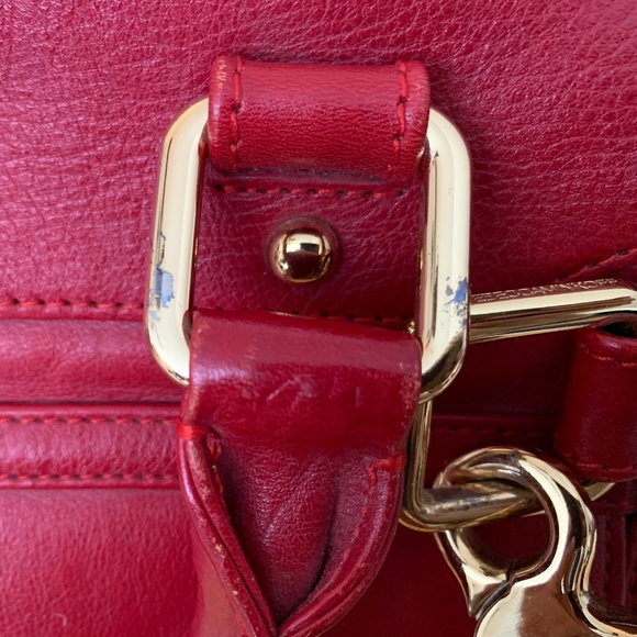 Rebecca Minkoff Red Leather Satchel w/ Crossbody Handle - Picture 6 of 16